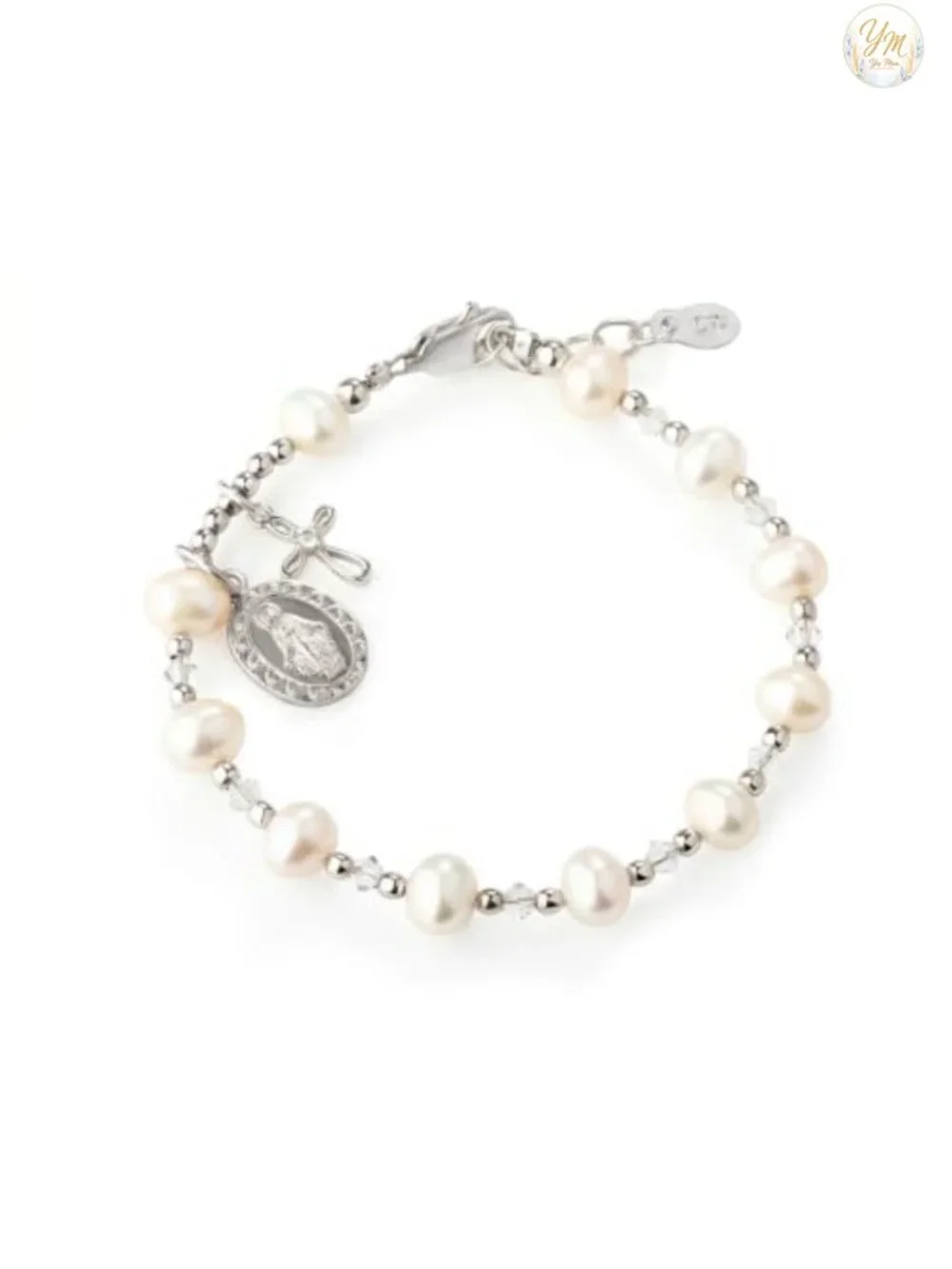 Girls Rosary Bracelet .925 Sterling Silver First Communion Keepsake Gift